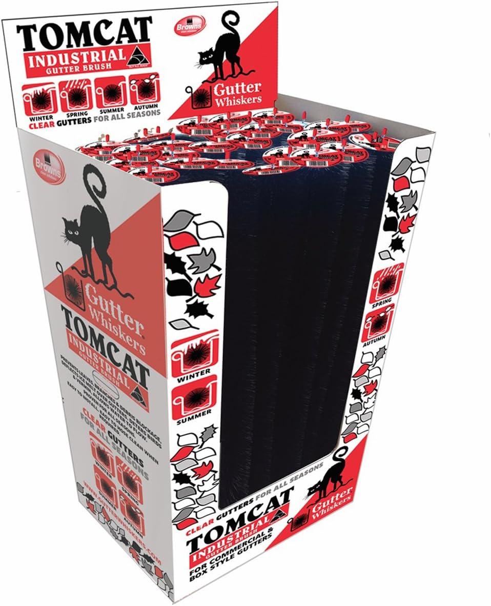 Tomcat Large Size Gutter Whiskers Gutter Guard, 39.3 x 5.5 in, 24 Unit PDQ Pack