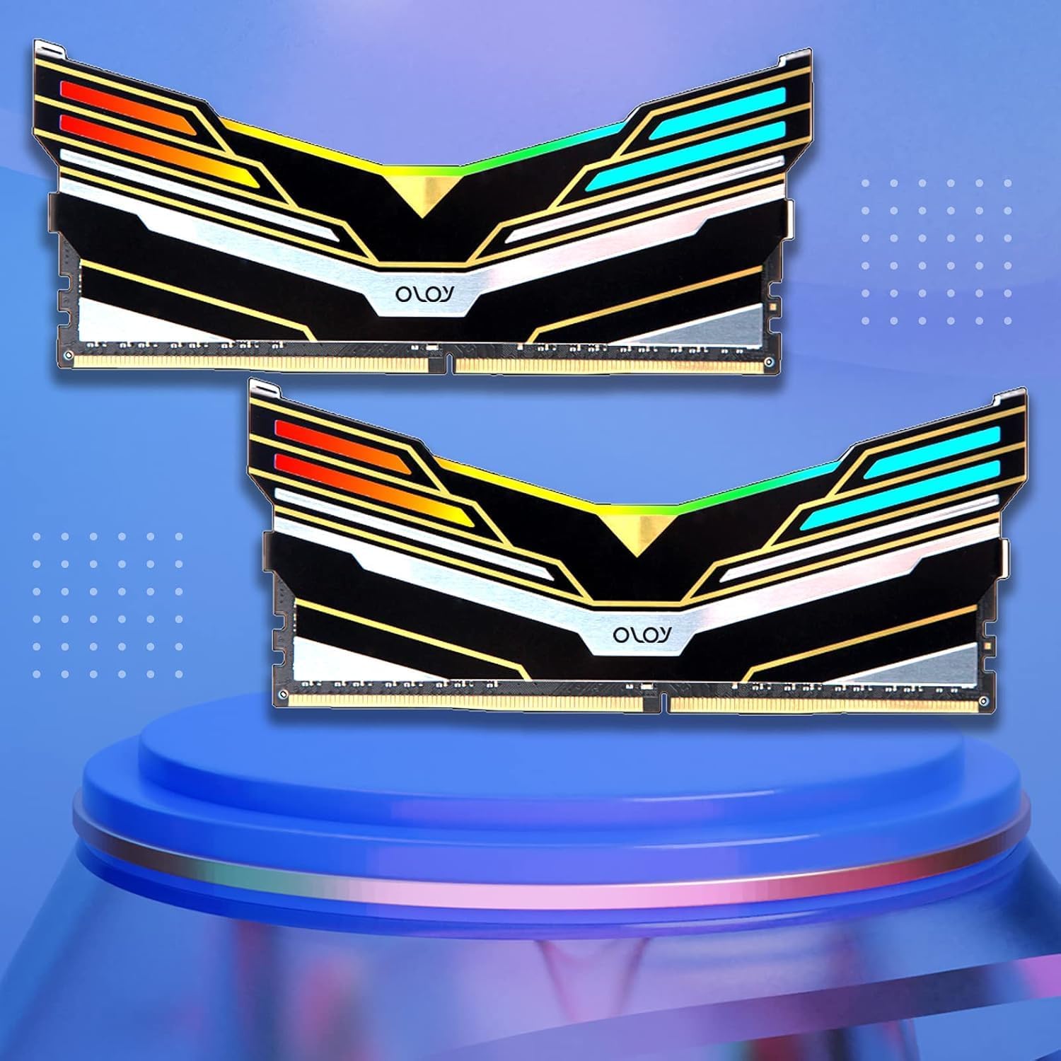 OLOy DDR4 RAM 16GB (2x8GB) Black Warhawk Aura Sync RGB 2666 MHz CL19 1.2V 288-Pin Desktop UDIMM (MD4U0826191BE0DA)