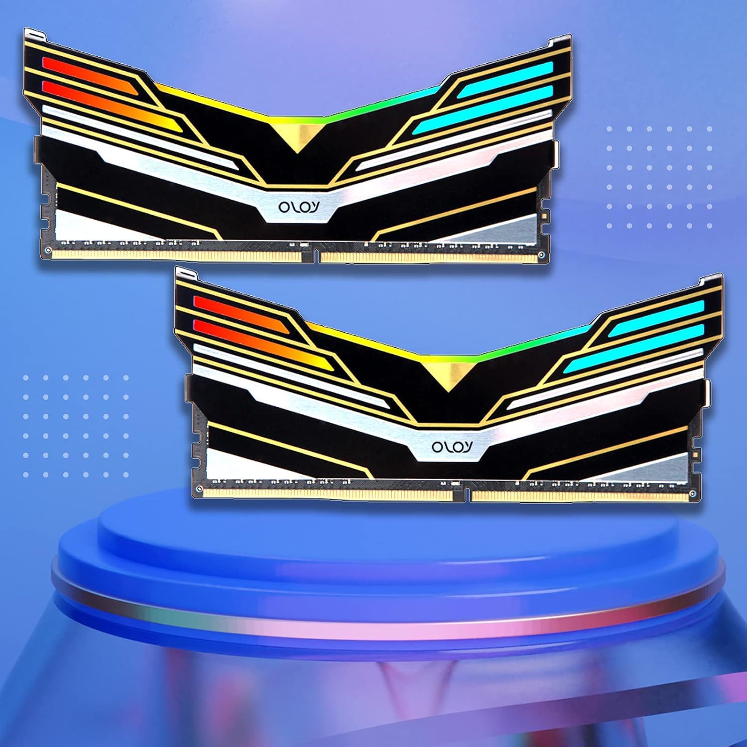 OLOy DDR4 RAM 32GB (2x16GB) Black Warhawk Aura Sync RGB 3000 MHz