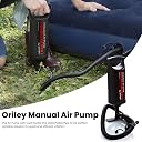 ORILEY Manual Air Pump with Dual Nozzle and Detachable Pipe Portable High Output Home Decore Balloon Inflator for Air-Bed Cycle Bike Football Parties Wedding (Black, Pack of 1) gallery image