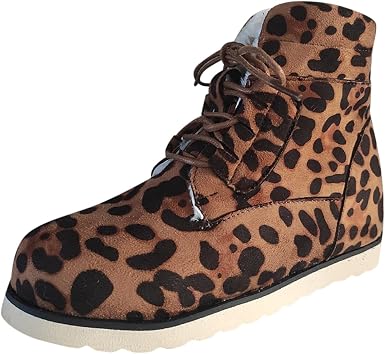 Amazon.com: AOIROE Botas de nieve de invierno para mujer, con estampado de  leopardo, con forro de piel sintética, zapatos cortos casuales y cálidos,  ligeras : Ropa, Zapatos y Joyería