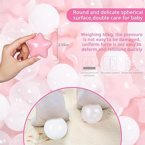 Miniatura 4 de Pelotas de plástico suave, 100 bolas de juguete de plástico para niños, regalo ideal para cumpleaños de bebé pequeño, Navidad, tienda de campaña de