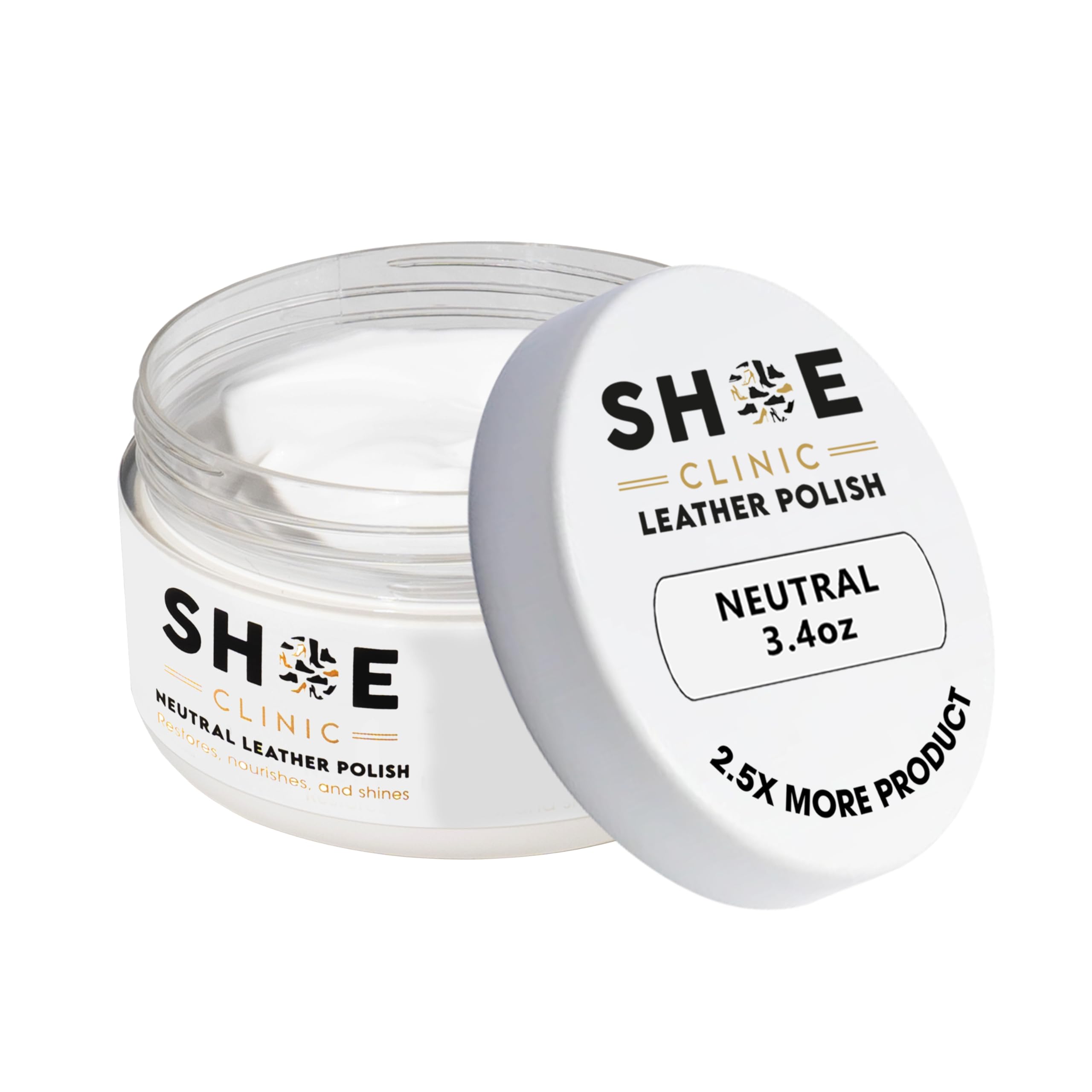Shoe Clinic Leather Shoe Polish | For Polishing Boot, Shoes & Footwear | Restore Natural Colour & Shine | Polishes in Neutral, Clear & Colours (Neutral) | 100ml
