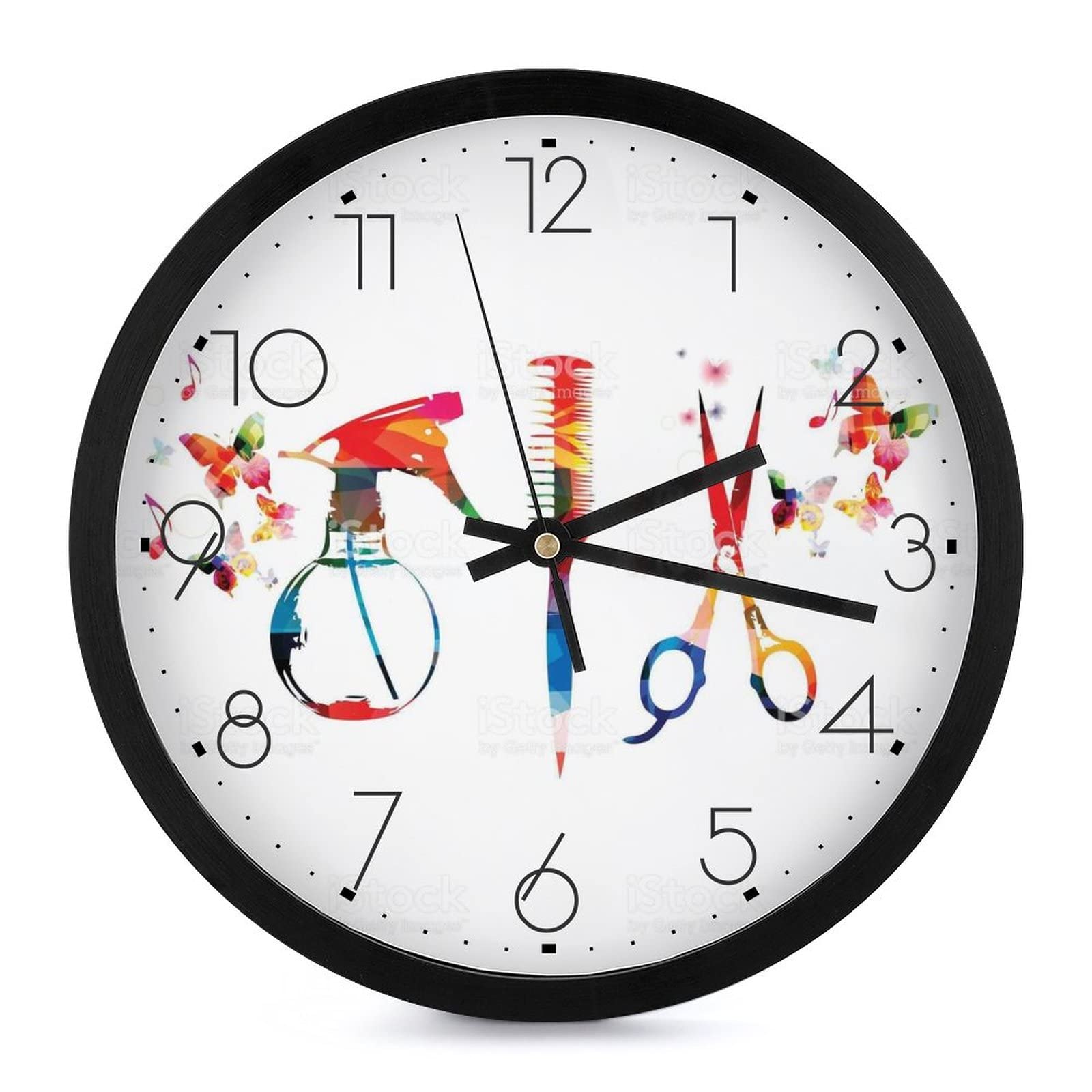 Horloge de bureau silencieuse ciseaux moderne 25.4cm sans tic-tac pour école