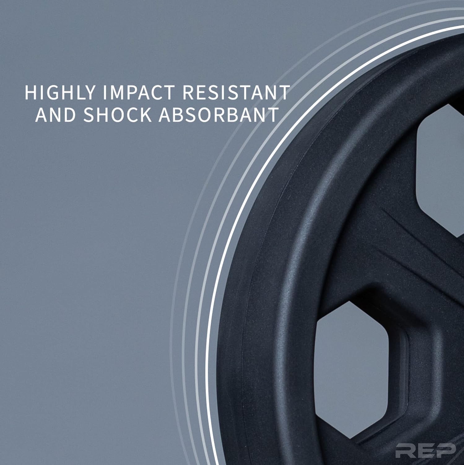 REP Fitness Urethane Coated Tri-Grip Olympic Barbell Weights - Sold in Pairs