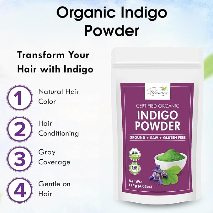 Polvo de índigo orgánico para cabello - 114 g miniatura 3