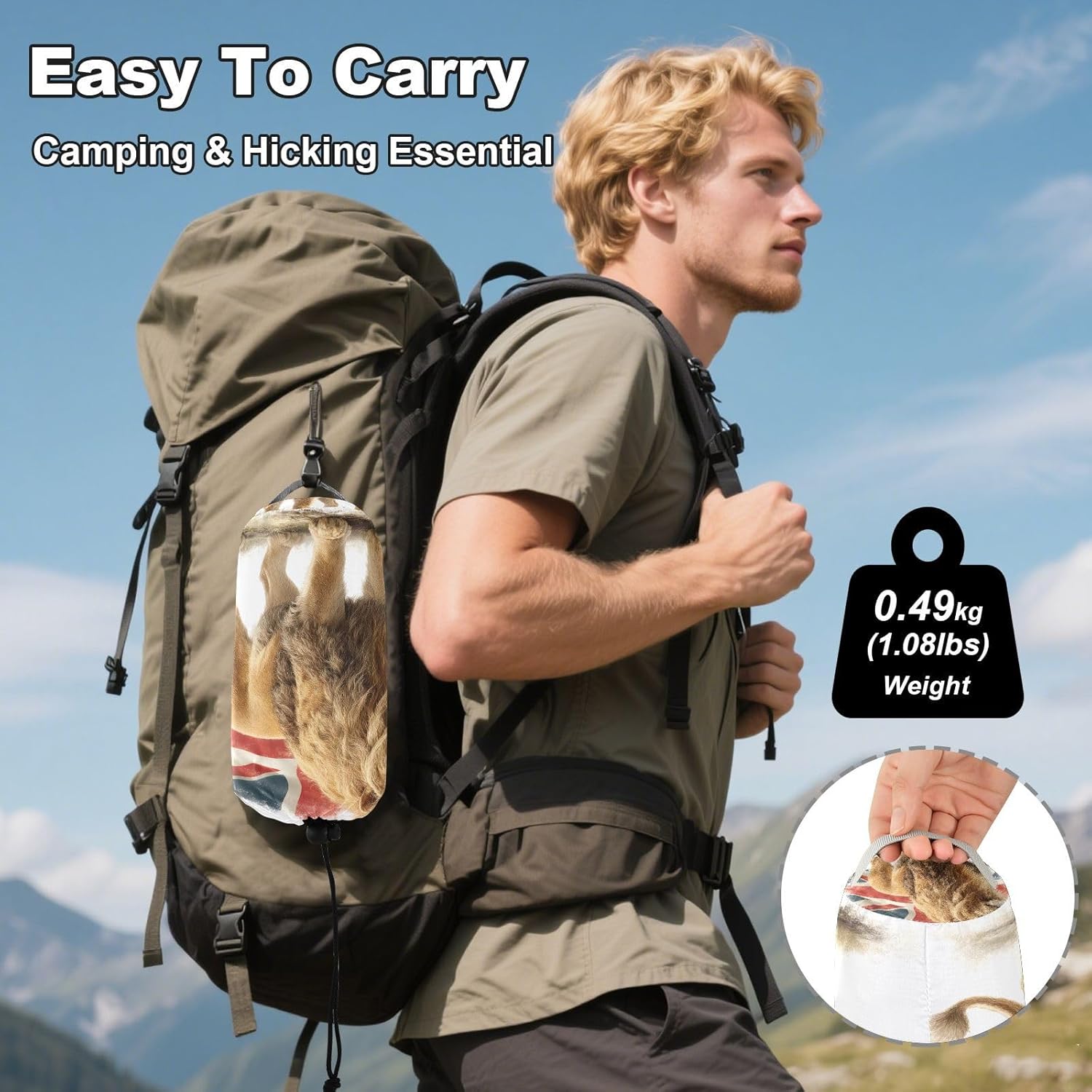 ALAZA Lion British Flag Camping Hammocks Single or 2 Person 500 lbs Portable Parachute Travel Hammock w/Tree Straps for Hiking Backpacking Indoor Outdoor