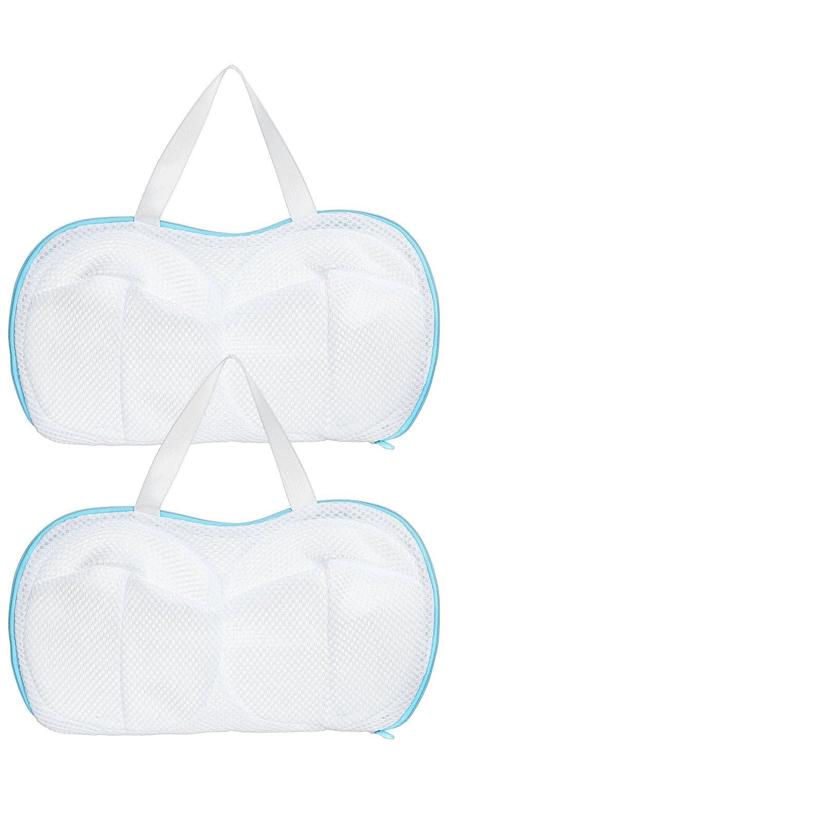 Photo 1 of 2 Pack Bra Washing Bags for Laundry, Reusable Washable Bra Laundry Bag with Handle, Non-Deform Mesh Wash Bag for Washing Machine Storage Travel