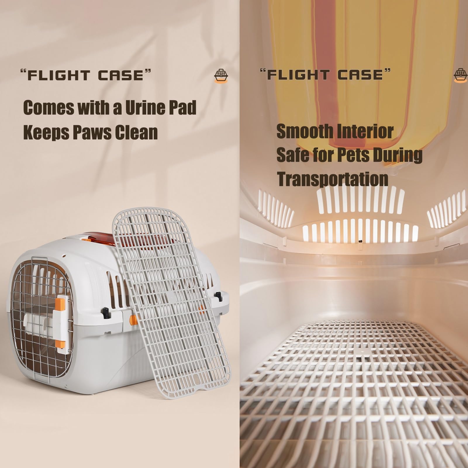 Trasportatore Leggero per Animali Domestici, Trasportino Rigido per Gatti e Cani, Custodia per Viaggio Omologata per Aereo con Struttura Robusta e Design Traspirante, Ideale per Viaggi(White,Skylight)