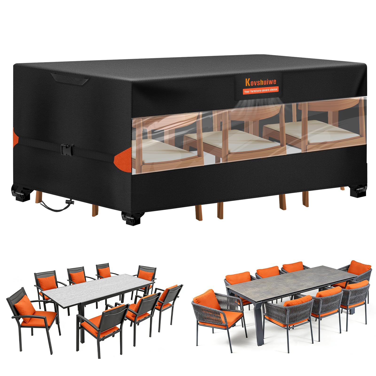 Housse pour mobilier de jardin en Oxford 420D haute résistance, bâche durable anti-UV
