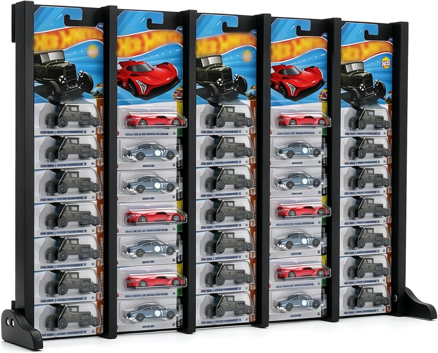 Display Case for 1:64 Scale Models Hot Wheels Carded Car Holds 35~40 Cars