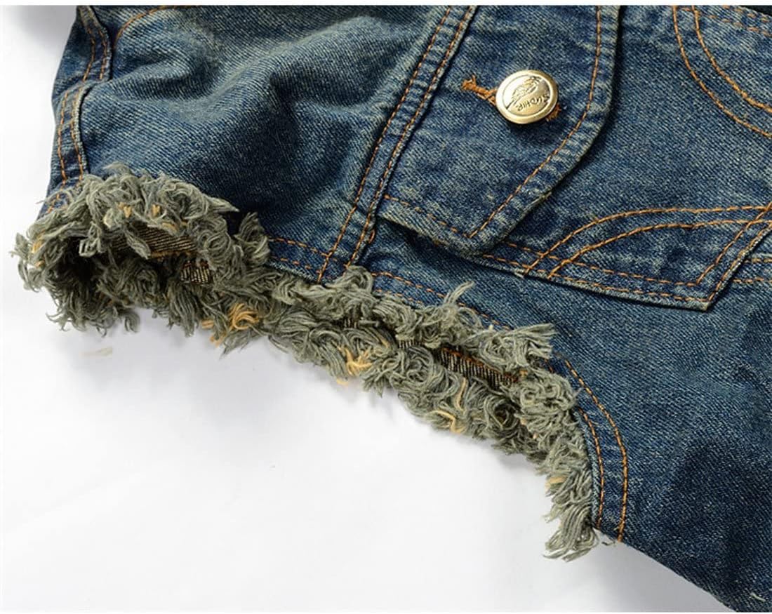 NASKY Men's Fit Retro Ripped Denim Vest Sleeveless Jean Vest and Jacket - Image 4