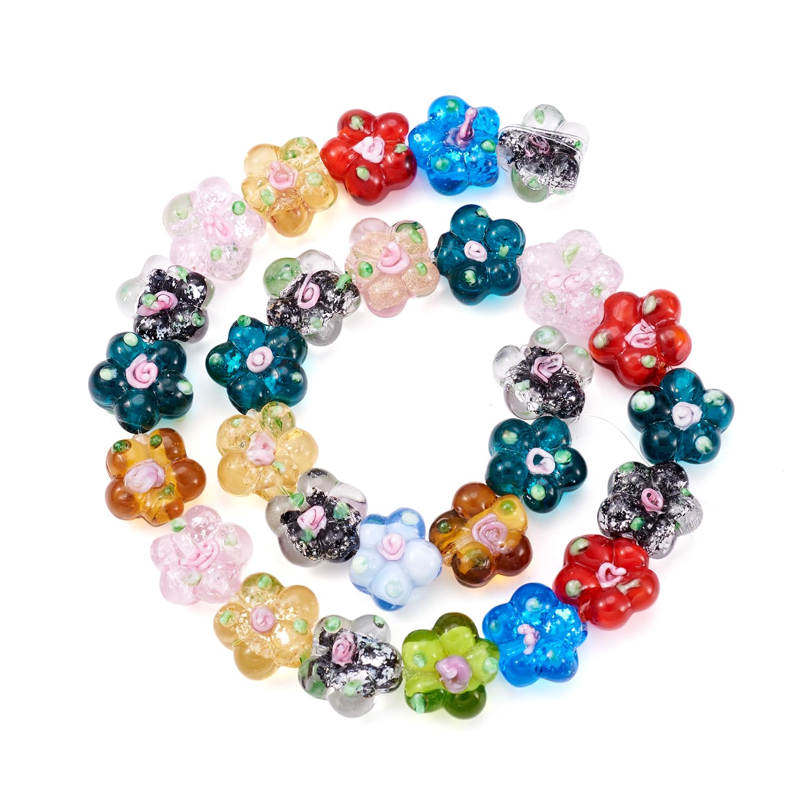 TOAOB 200 Pezzi Perline Colorate in Vetro per Braccialetti 8 mm 10 Colori Rotondo Perle per Bigiotteria Fai da Te Creazione di Gioielli Collane Orecchini