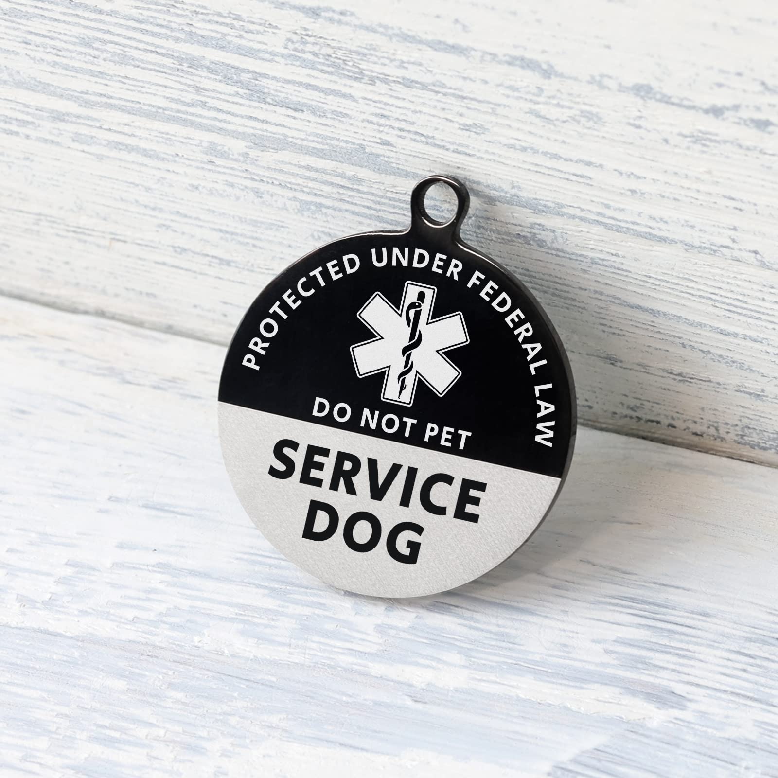 MYLUCKYTAG Médaille d'identification d'animal de service avec code QR | Profil en ligne et e-mail d'alerte de localisation | pour collier de chiens et chats