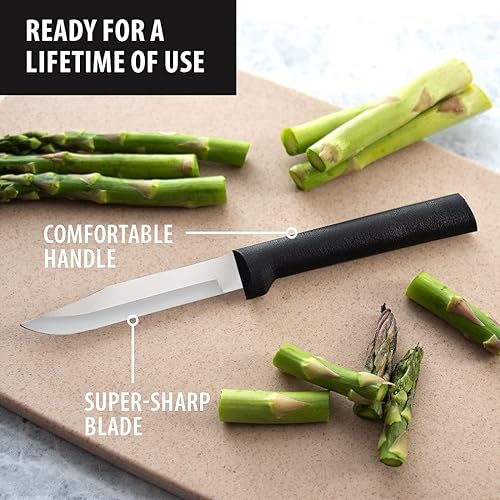 Miniatura 10 de Rada Cubiertos - Cuchillo de pelar diario con hoja de acero inoxidable con aluminio, fabricado en Estados Unidos, 6-34 pulgadas, mango plateado,