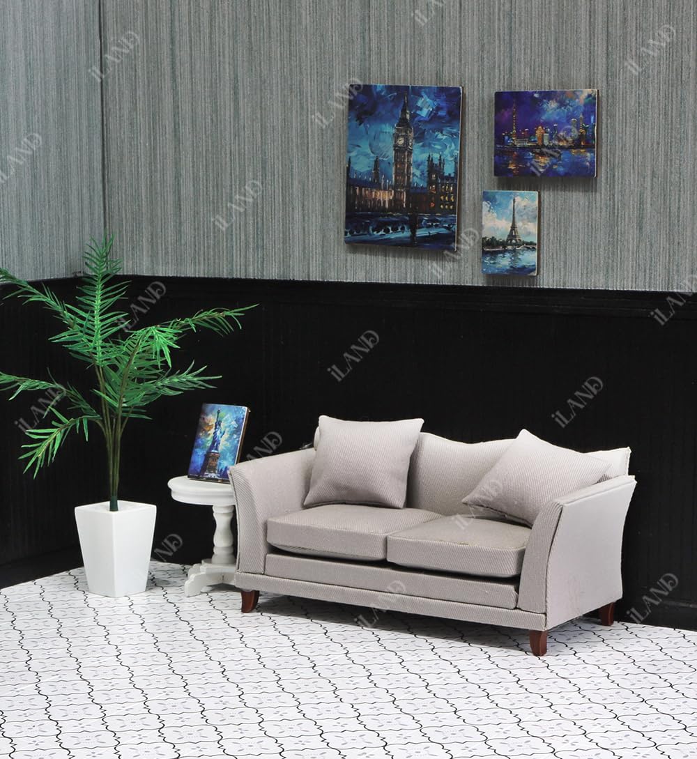 ILAND 1/12 Scale Dollhouse Pictures - 4 Miniature Famous Architecture Prints With Wooden Backing - View #4
