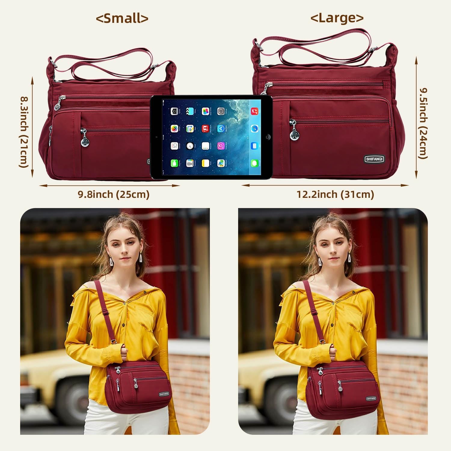 SHIFANQI Crossbody Bag for Women,Multi Pockets Cross Body Purses for Women, Ladies Shoulder Bag, Travel Purses and Handbags - Image 2