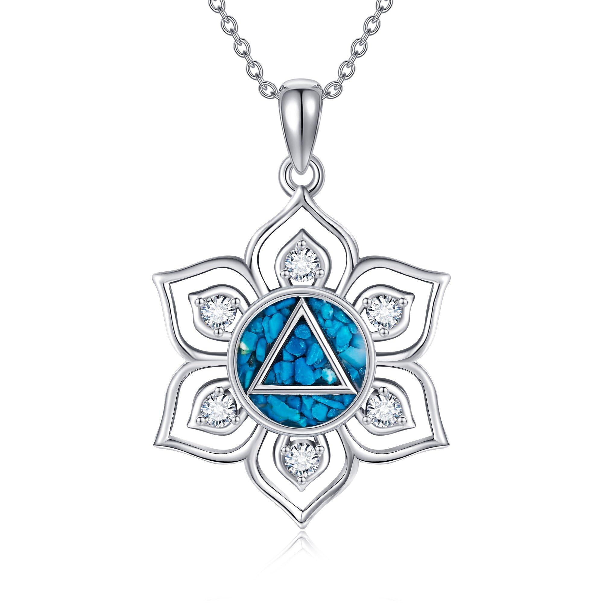 Aa Collier sobriété en argent sterling 925 avec le nom Alcoholics Anonymous Na Sobriété Bijou de récupération pour femmes et hommes, Argent sterling