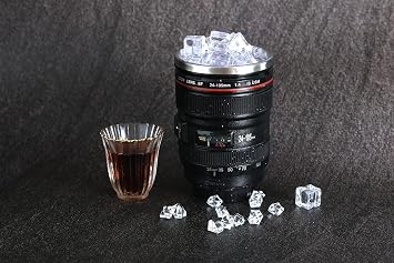 Senon Lens Mug Lens Mug Thermos Mug For Coffee And Tea Decorative Gift For Photo Enthusiasts 350ml (Glass Cover)