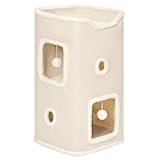 Cat Beds for Indoor Cats, Cat House 2-Story, Cat Condo with Stable Frame and Large Scratch Pad, 24'' Durable Cat Cube Playhouse with Dangling Balls, Perfect for Multiple Pets