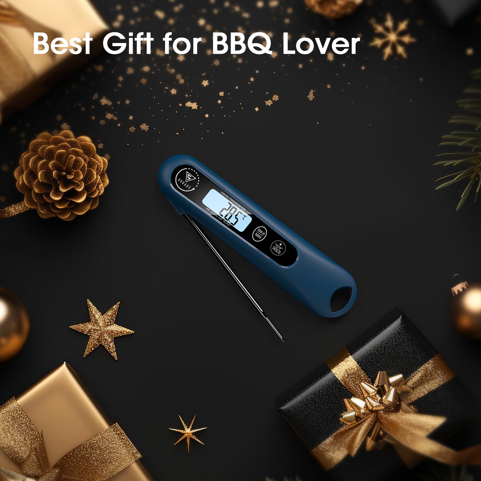 DOQAUS Termometro Cocina Digital de Lectura Instantánea de 3s, Termómetro Alimentos con Plegable Sonda Larga, Termometro Carne con Pantalla LCD para Carne, BBQ, Comida, Liquidos, Aceite, Agua（Azul） — view 7