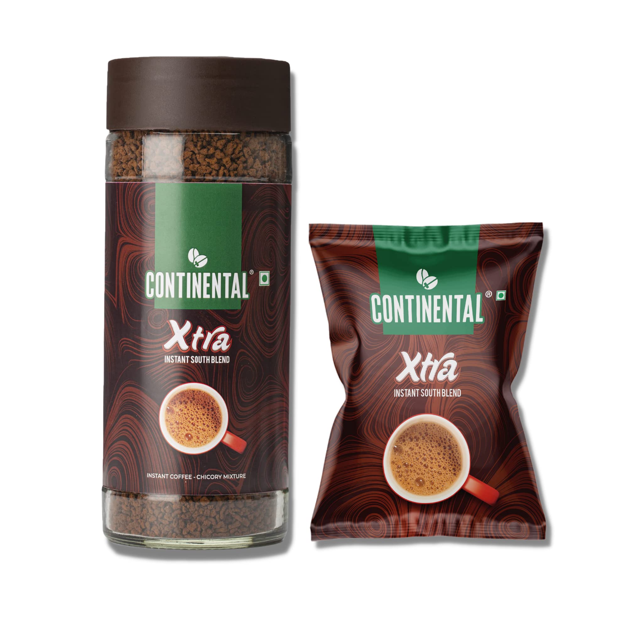 Continental Coffee Xtra Coffee 200Gm Jar & 50Gm Pouch Combo | Strongest Instant Coffee Powder | 250Gm | Instant South Bl