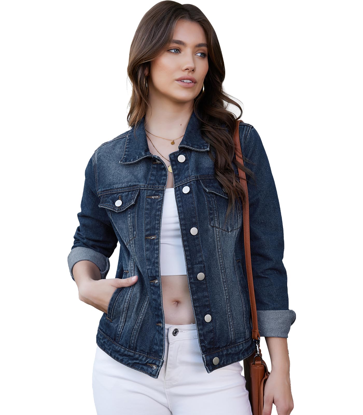 MISS MOLY Women's Denim Jacket Classic Button Up Jean Jacket