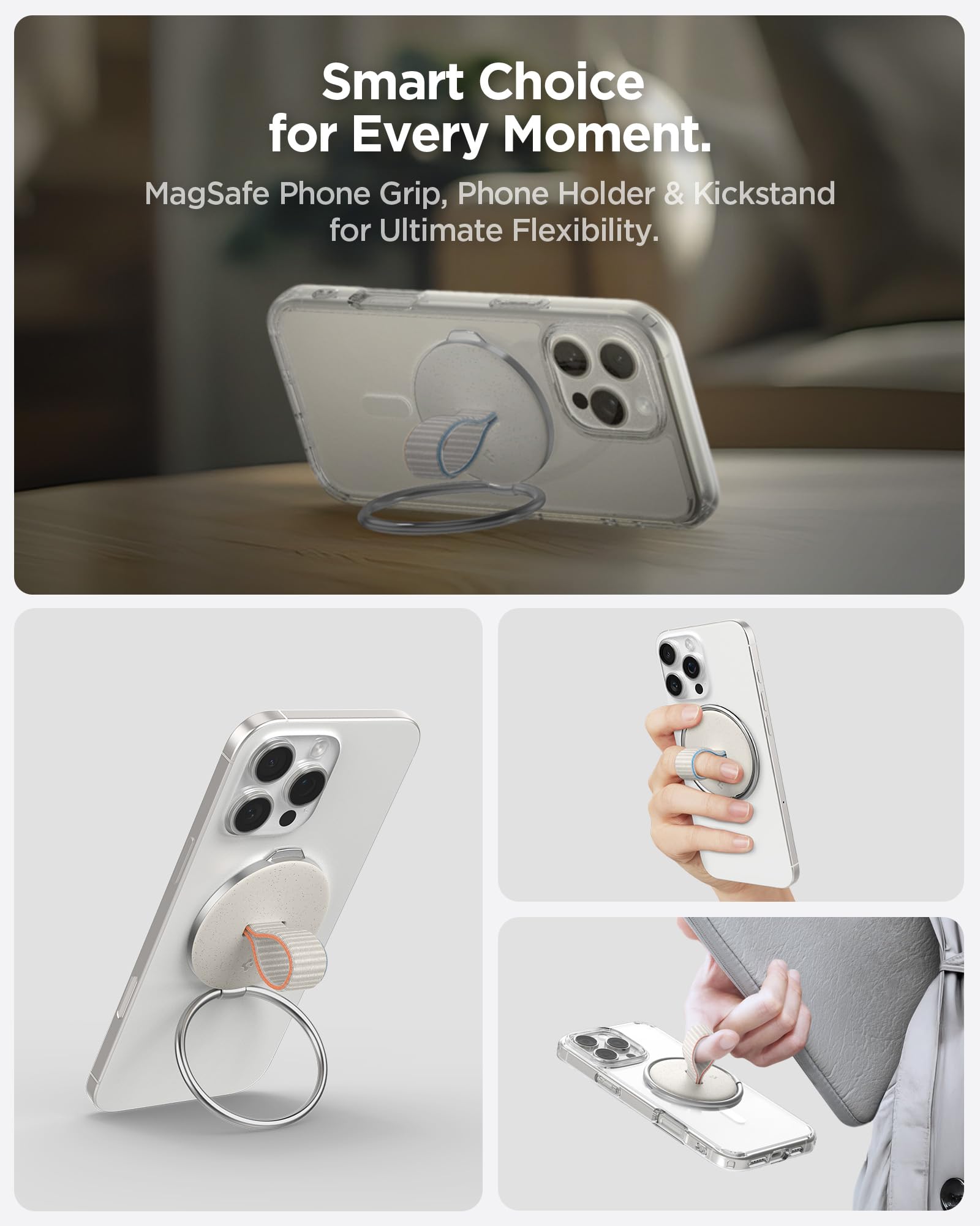 色:ホワイト】Spigen O-Mag Ring (MagFit) 磁気電話ホ Amazon