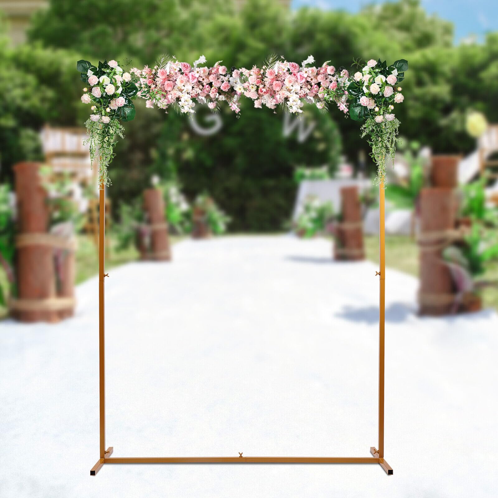 Arco Quadrato Per Matrimonio 3x3 M In Metallo Zincato - Supporto Per Sfondo Regolabile Per Cerimonie, Feste E Banchetti - 5