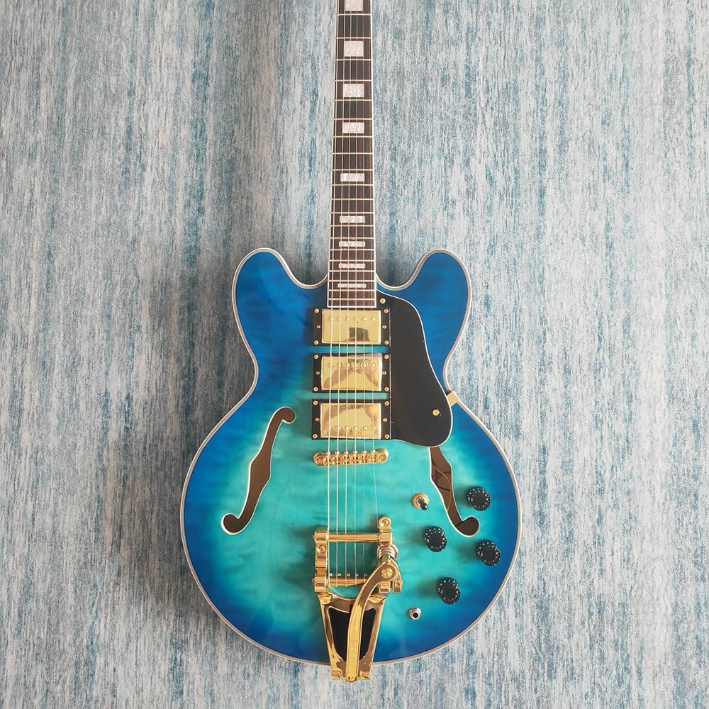 Amazon | カスタム 335 セミホロー ダブル F ホール ジャズ