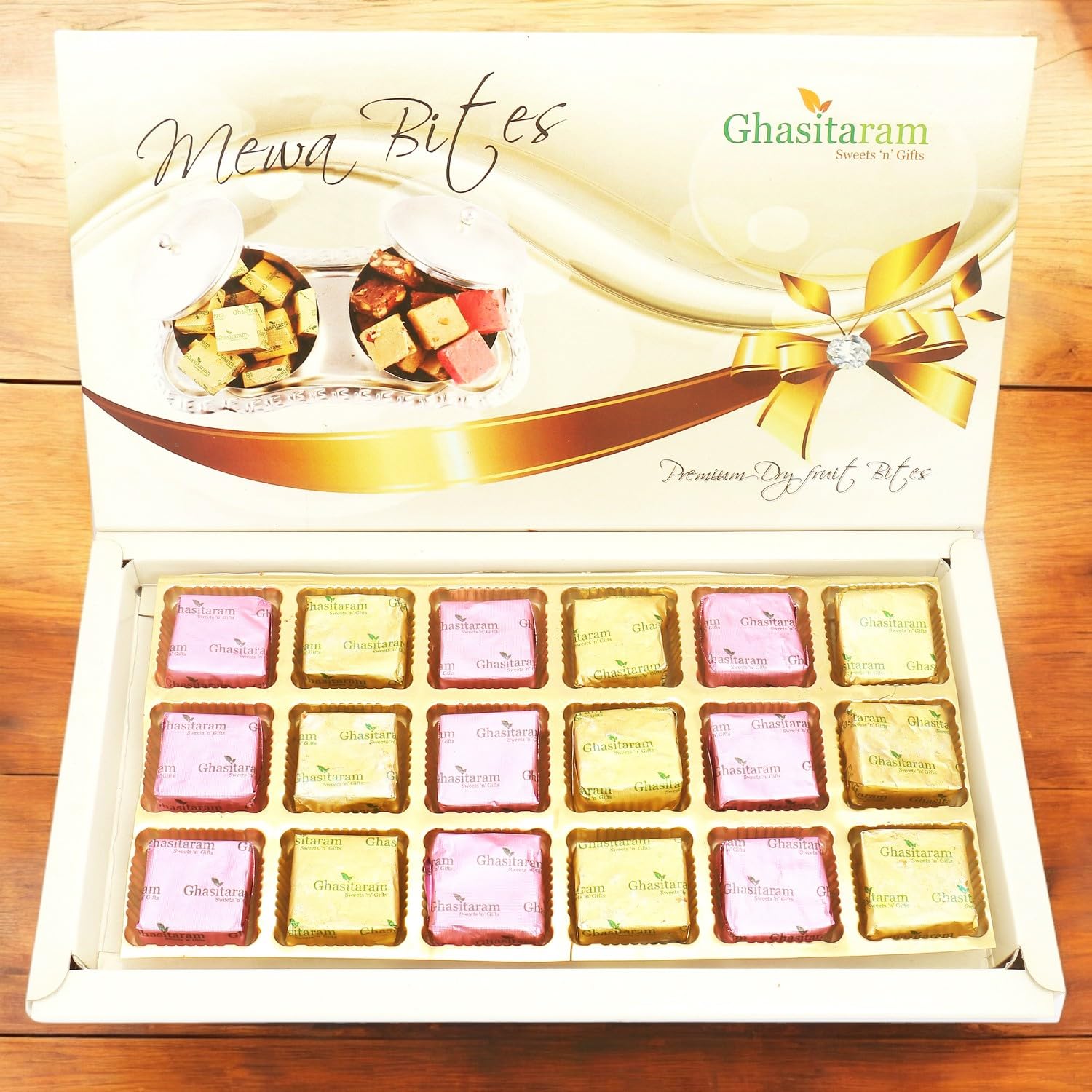 Ghasitaram Gifts Sweets Assorted MEWA bite Box |Sweets|Sweets Gift Pack|Diwali Sweets|Indian Mithai|Diwali Sweets Gift Box|Sweets Gift Box-image-17