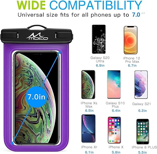 Miniatura 5 de Carcasa impermeable con accesorios para celular, universal, resistente al agua, con brazalete y correa para el cuello, hasta 6 pulgadas, de MoKo,