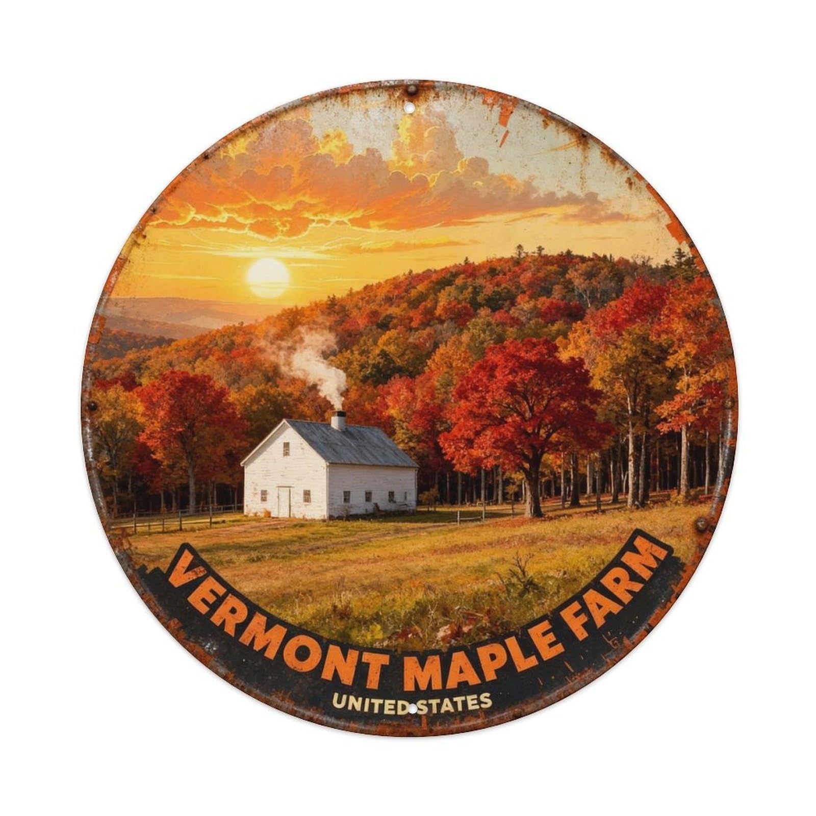 VERMONT MAPLE FARM Metal Tin Sign Plaque