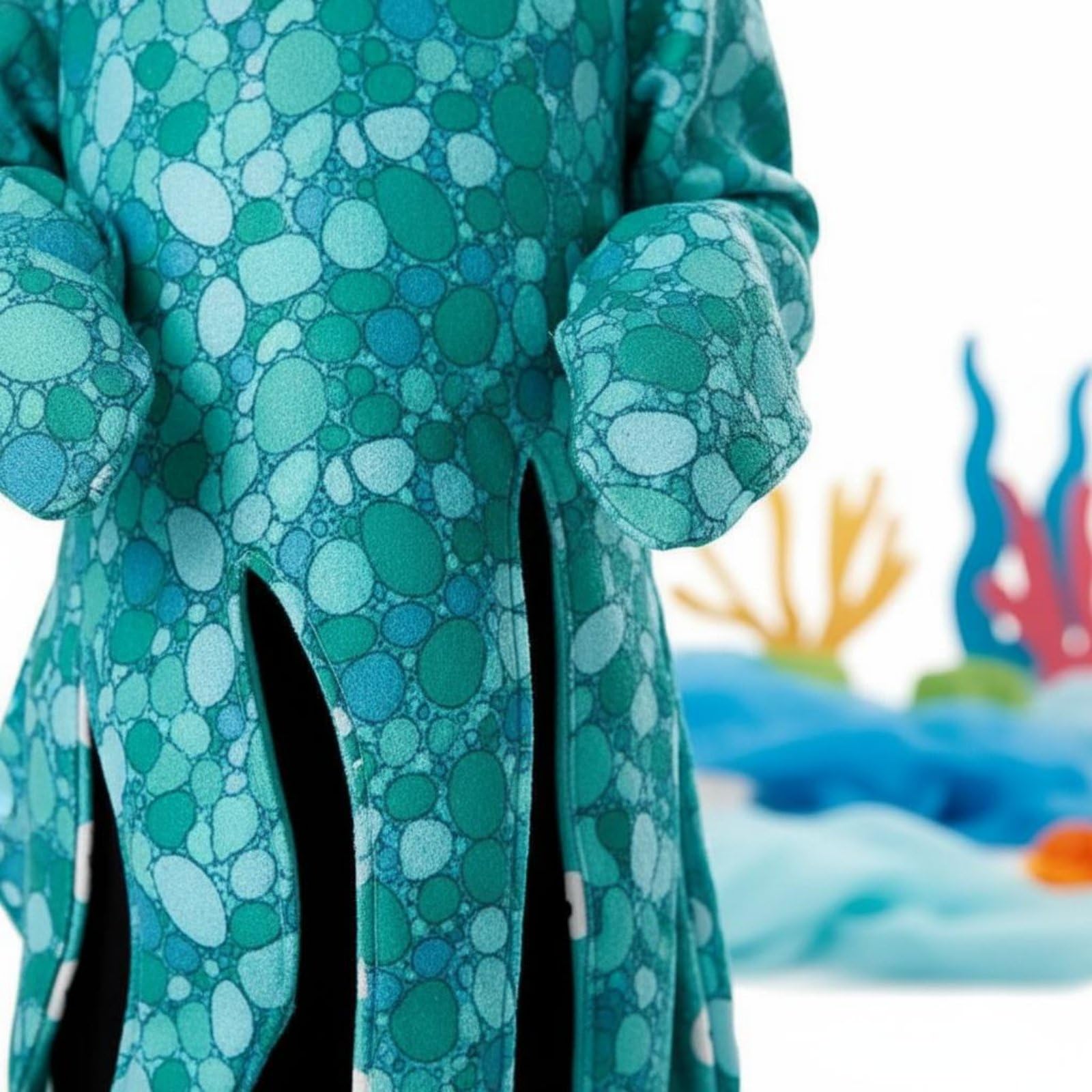 rockible Costume Polpo Bambini Completo Travestimento Tuta Unica Cappuccio Personaggio Marino Tentacoli Dinamici in Poliestere Comodo per Giochi di Ruolo