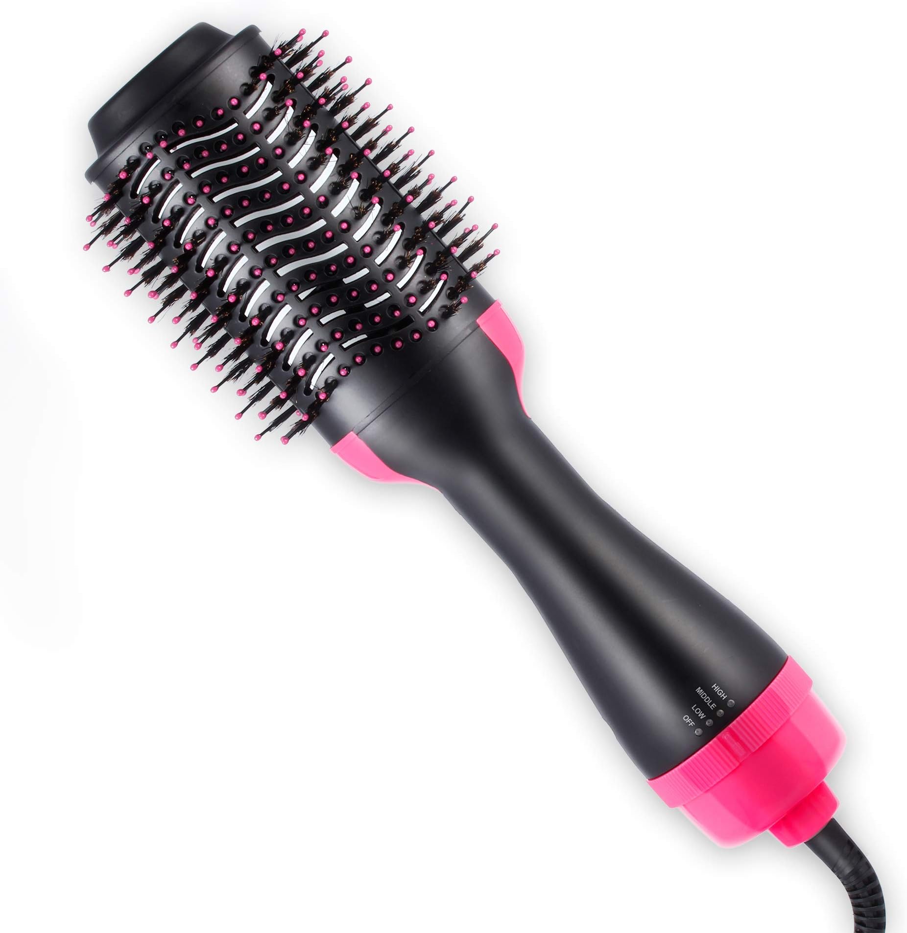 Kaisen Hot Air Hair Brush, One-Step Hair Dryer & Volumizer, 3-in-1 Styling Hair Curler, Negative Ion Straightening Brush Curl Brush, Multi-functional for Straight & Curly Hair. UL Swivel Wire