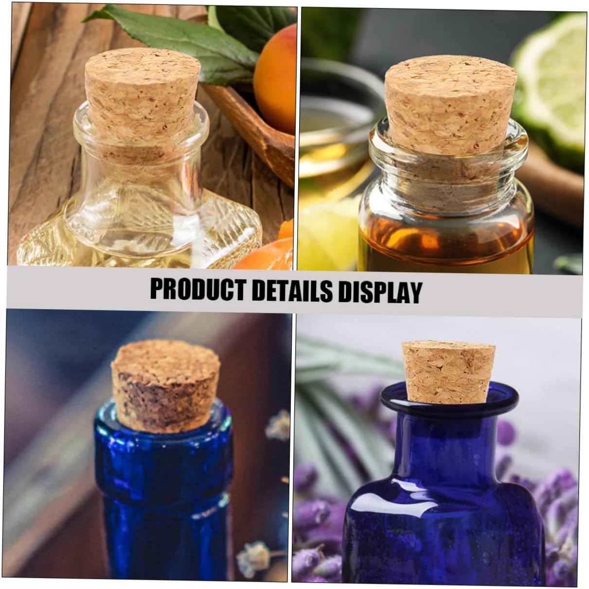 50pcs Tapered Wood Cork Plugs for Glass Wine Bottles Airtight Seal