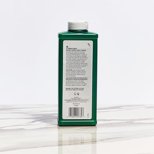 Miniatura 6 de Clubman Reserve Whiskey Woods Finest Powder - Polvo corporal clásico para hombres para hombres, talco refrescante en polvo para control de olores y