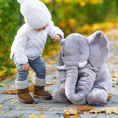 Miniatura 6 de Animales de peluche gigantes, elefante, peluche de 24 pulgadas, regalo para niñas y niños, color gris