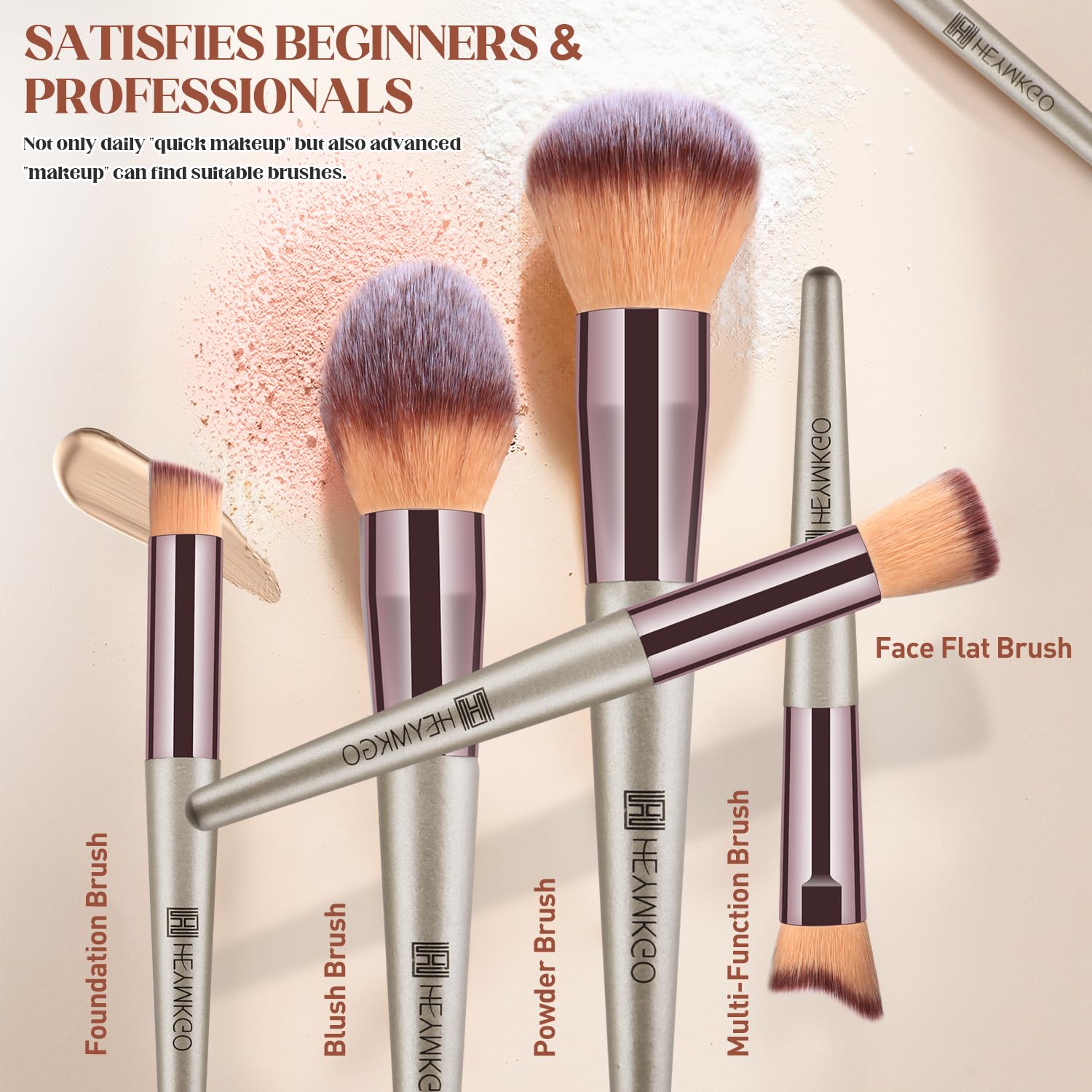 Kit De 10 Pinceaux De Maquillage Professionnels - Set Complet Pour Un Makeup Parfait