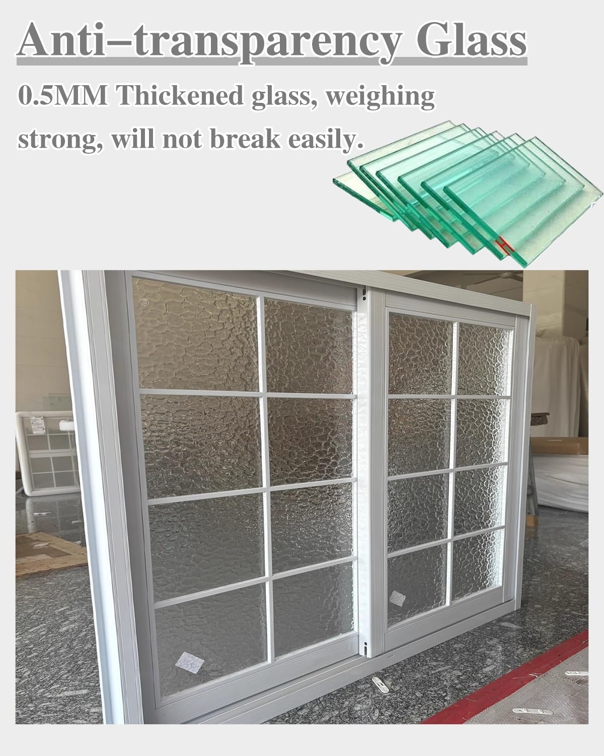 Sliding Window Replacement with Frame and Glass for Various Outdoor Structures