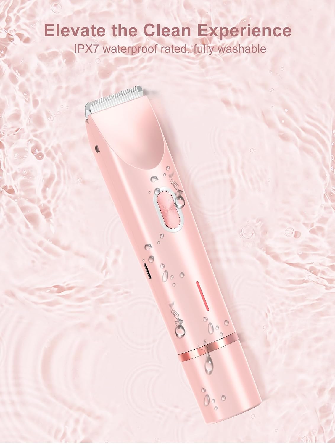 2 in 1 Bikini Trimmer for Women Dual Head Shaver Electric Razors Lady Pubic Hair, Ipx7 Waterproof Bikini Underarm Arm Leg Face Body Pink