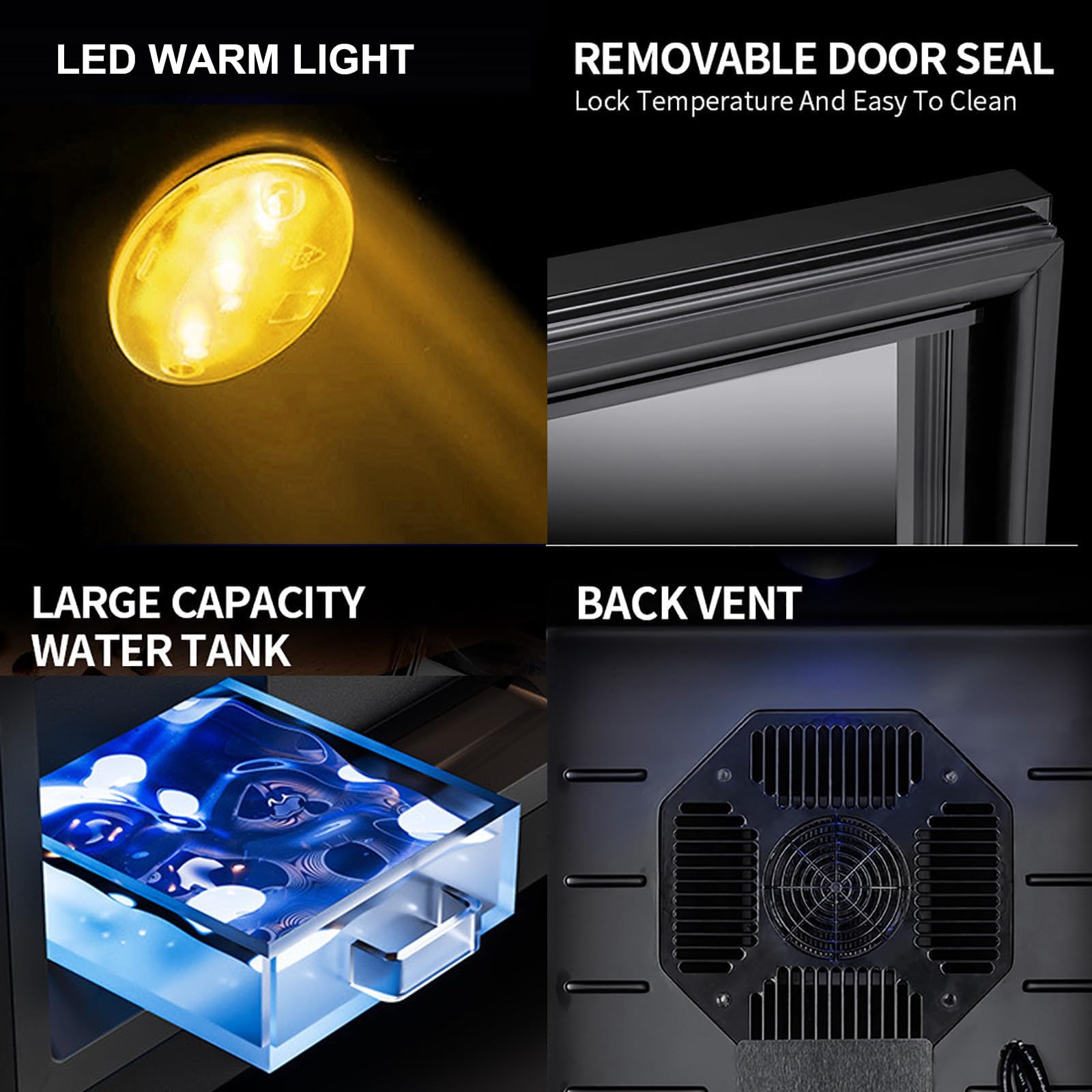 Humidor elettrico da 50 litri,armadio frigorifero elettrico con controllo della temperatura e dell'umidità,con igrometro digitale,schermo LED intelligente,ripiano in legno di cedro,Cigarcabinet