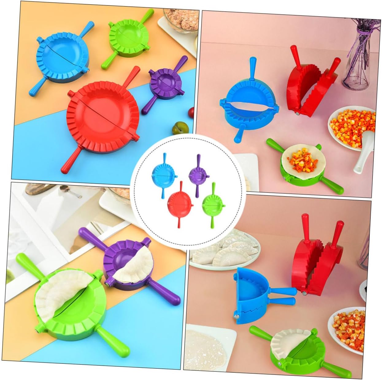 PRETYZOOM Dumpling Molding Tool Set Manual Press Molds for Dumpling Skin Cutters Molds