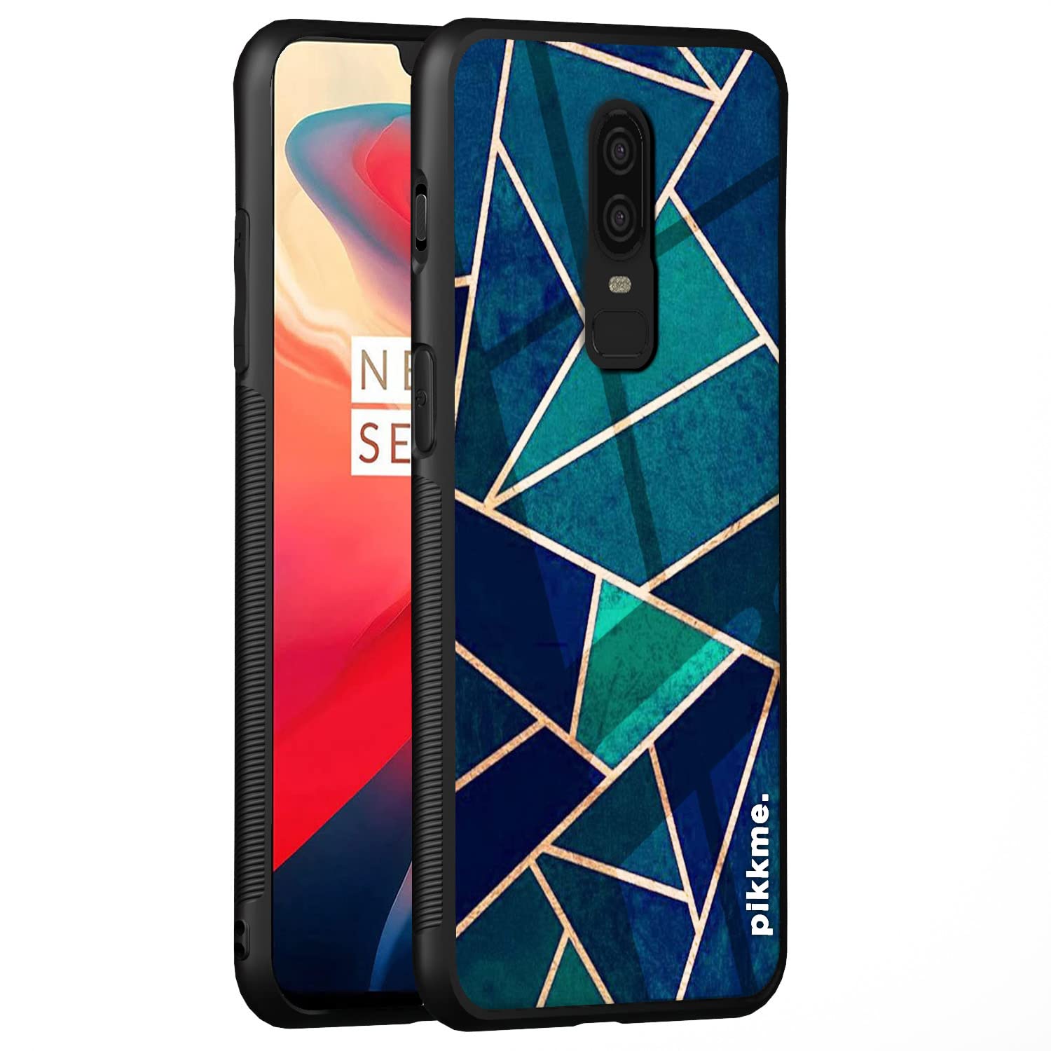 Pikkme Oneplus 6 Back Cover | Ultra Hybrid Printed Green Golden Abstract Marble Glass Case | Soft TPU Sides with Anit-Skid Grip Protection (Marble 23) (B0BRT15PJ9) Amazon Price History, Amazon Price Tracker