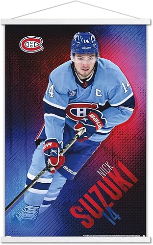 Miniatura 7 de Trends International NHL Montreal Canadiens - Nick Suzuki 23 Wall Poster, 22.37" x 34.00", Print and Beechwood Hanger Bundle