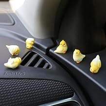 Cute Bird Figurines Car Dashboard Decor, 6PCS Funny Mini Garden Accessories, Bird Rear View Mirror Decorations Tiny Resin Animals