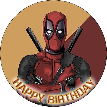 7.5x Inch Edible Cake Toppers Red and Black Masked Themed Birthday Party Collection of Edible Cake Decorations