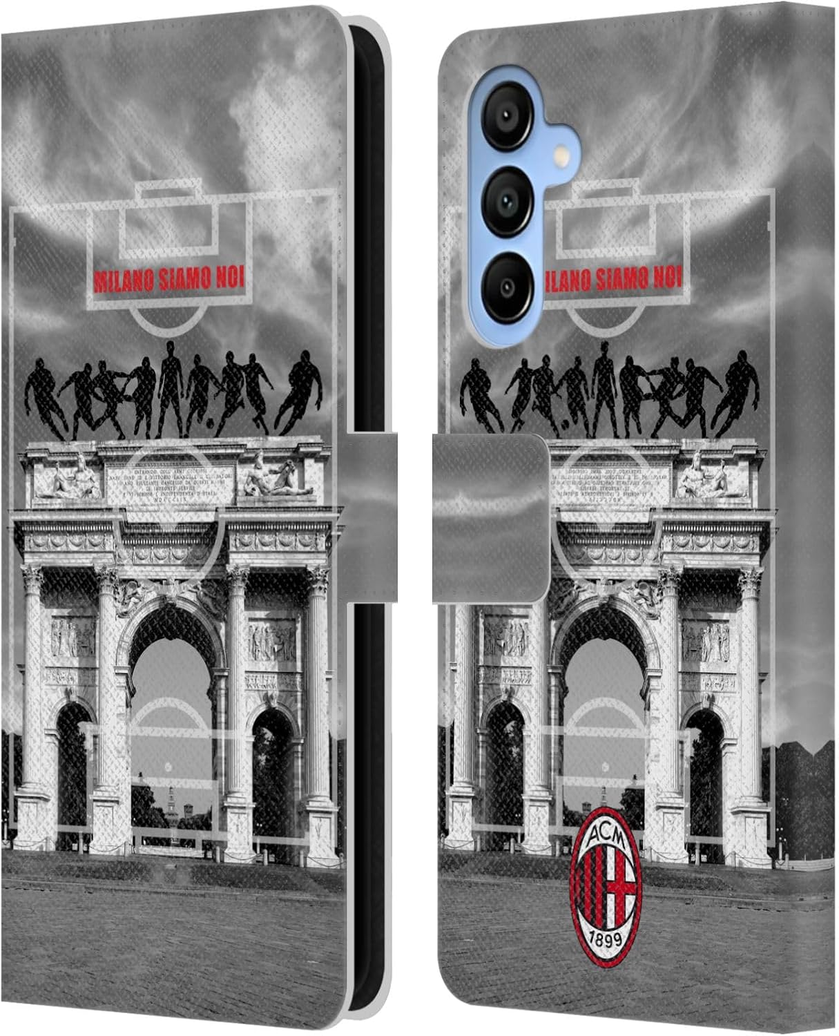 Head Case Designs Officially Licensed AC Milan Milano Siamo NOI 2 Adults Leather Wallet Case Compatible with Samsung Galaxy A16 5G