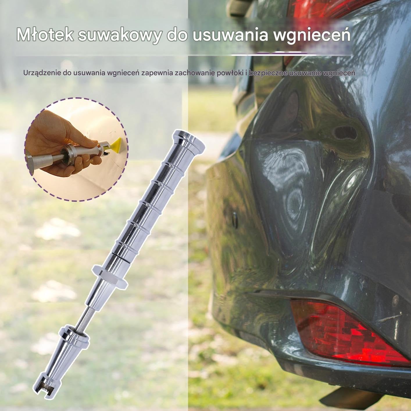 Przyrząd Do Usuwania Wgnieceń Samochodowy Pręty Teleskopowe ze Stali | Ciągnik Do Wgnieceń Do Drzwi Zderzaka Nadwozia Szyby Przyczepy Ciężarówki Sedana Pickupa