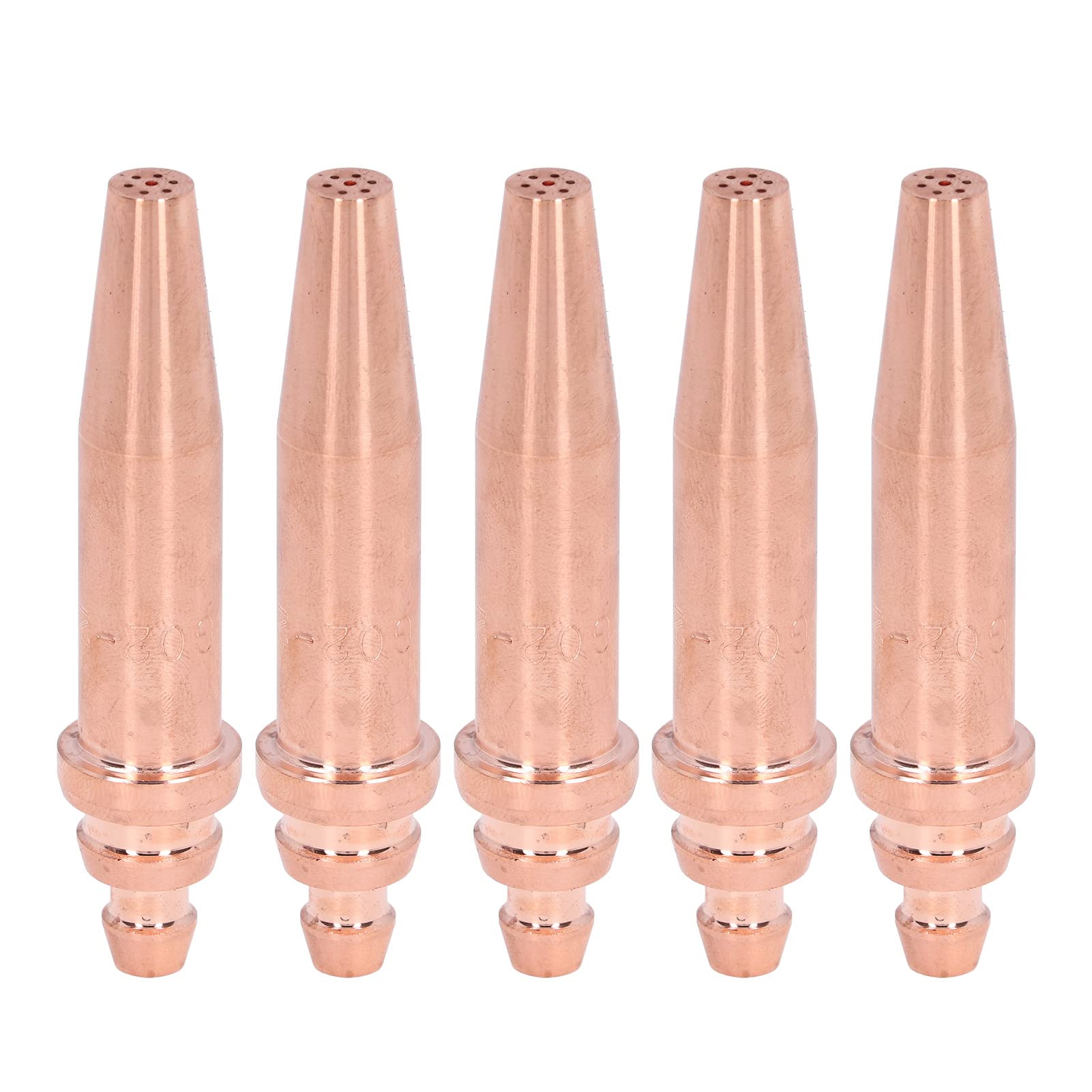 Puntas de corte de acetileno Boquilla de cobre de alto rendimiento Consumibles de antorcha para máquina cortadora de llama integrada Juego de 5 piezas con caja de almacenamiento